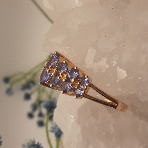Yellow Gold Over 925, Genuine Tanzanite Ring. - Picture 3 of 7